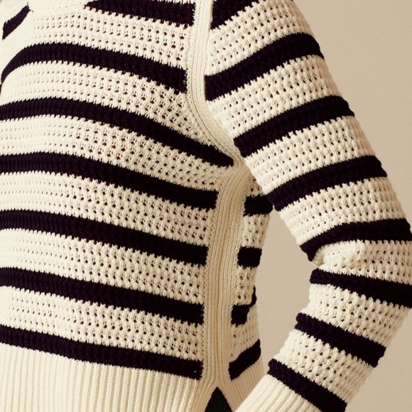 SOLD - ME+EM Cotton Textured Breton Sweater in Cream Size M (NEW WITH TAGS) - Picture 5 of 6